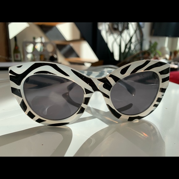 CHEAP MONDAY Vicious Zebra Cats Eye Sunglasses- so cool! - Picture 7 of 9